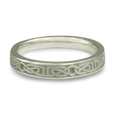Extra Narrow Labyrinth Wedding Ring With Borders in Platinum