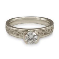 Extra Narrow Continuous Garden Gate Engagement Ring in Platinum