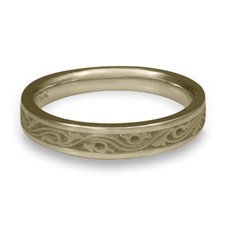 Extra Narrow Wind and Waves Wedding Ring in 18K White Gold