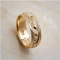 One of a Kind Sun Ring in 14K Yellow Gold