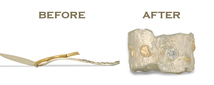 Turn your forgotten old gold jewelry and gemstones into a brand new diamond ring redesign!