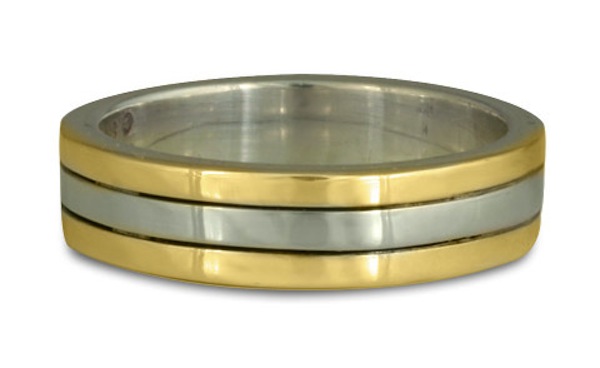 Mens two tone wedding band by Reflective Jewelry.