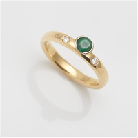 One of a Kind Simplicity Split Mount Engagement Ring w Emerald in 14K Yellow Gold