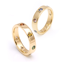 One of a Kind Montana Rainbow Ring in 18K Yellow Gold