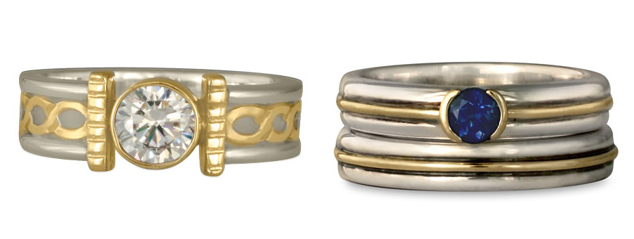 Our Two Tone Engagement Rings come in a variety of styles, but are all available with Fairtrade Gold and ethically-sourced diamonds or colored gemstones, such as sapphire.