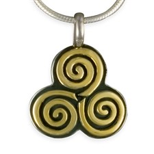 Driscol Pendant in 14K Yellow Gold Design w Sterling Silver Base