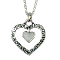 Taliesin Double Heart Pendant in Sterling Silver