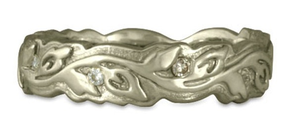 white gold wedding ring with gems