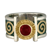 Keltie Open Ring in Garnet