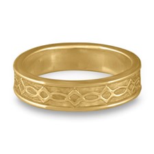 Bordered Felicity Wedding Ring in 14K Yellow Gold
