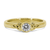 Trinity Solitaire Ring in 14K Yellow Gold