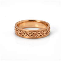Trinity Strand Wedding Band Wide in 14K Rose Gold