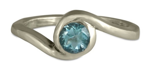 white gold wedding ring with gems