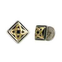 Celtic Star Tuxedo Studs in Two Tone