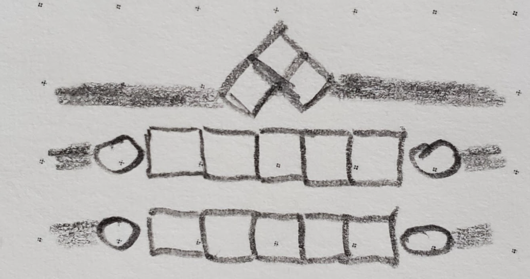 The initial sketch for a jewelry redesign project.