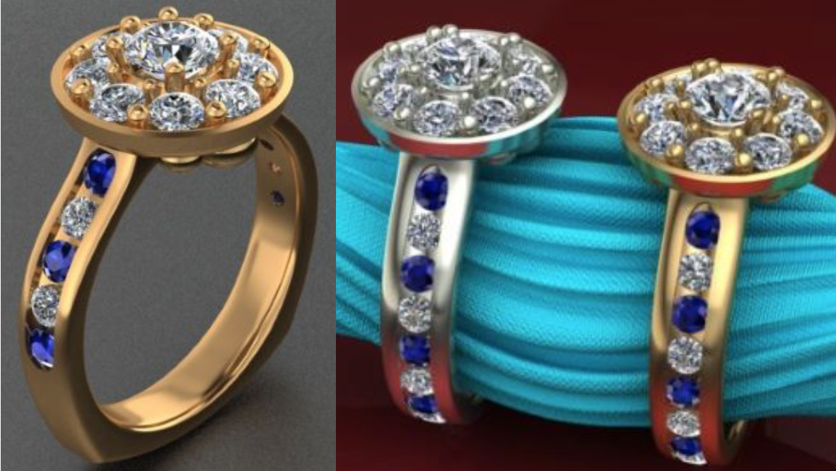 CAD/CAM sketches allow us to show you a finished piece of jewelry or diamond engagement ring before it is manufactured.