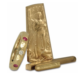 We repurposed the gold coin shown here to create a gold ring.