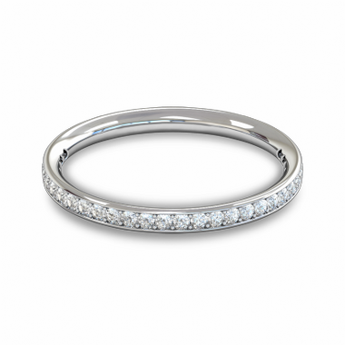 Fairtrade Gold Diamond Grain Set Eternity Ring in 18K White Gold