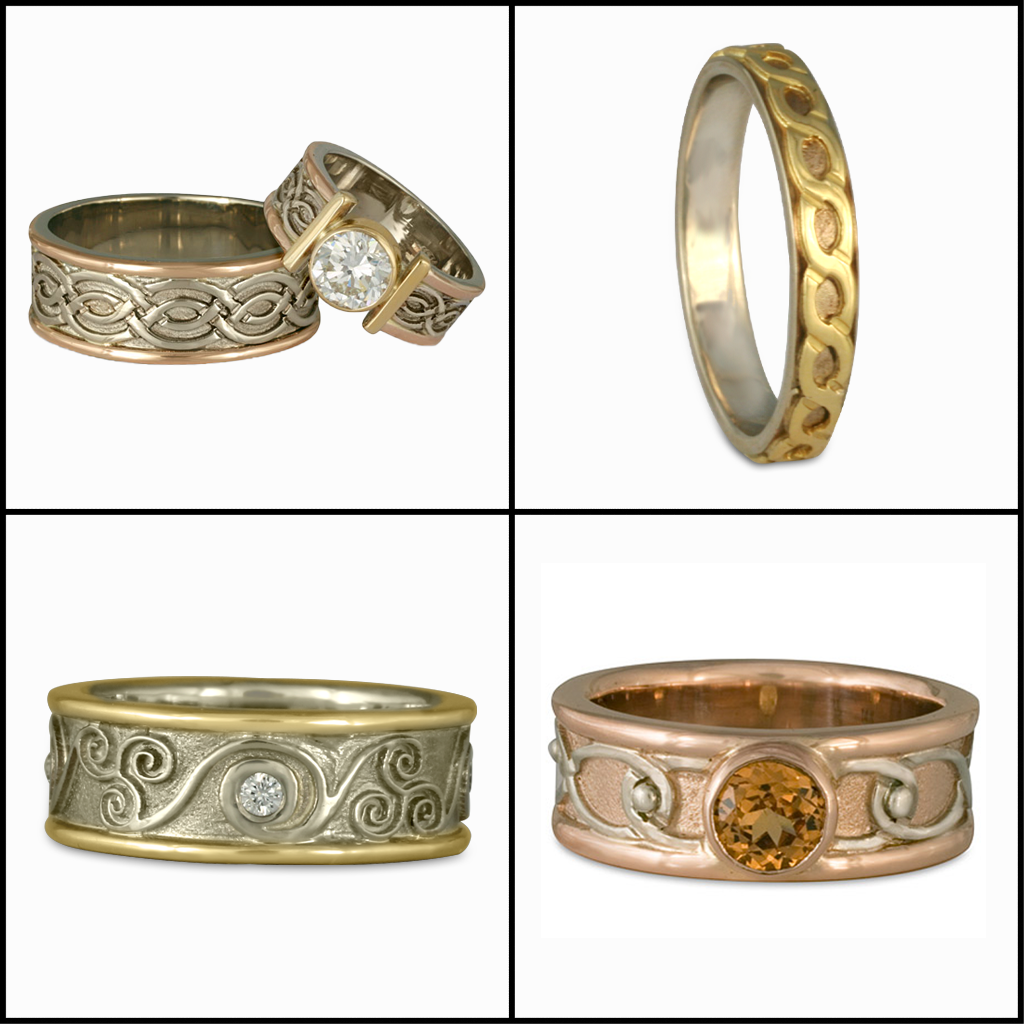 Our two tone engagement rings and two tone wedding rings are standout choices for your same sex gay lgbtq+ wedding ring.